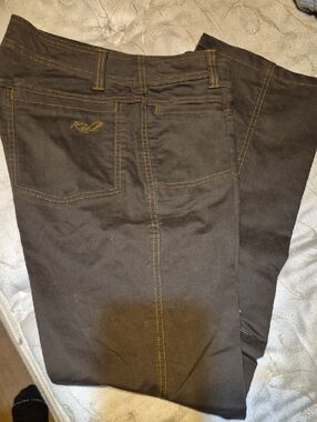Kuhl Women's Brown Pants with Contrast Yellow Stitching